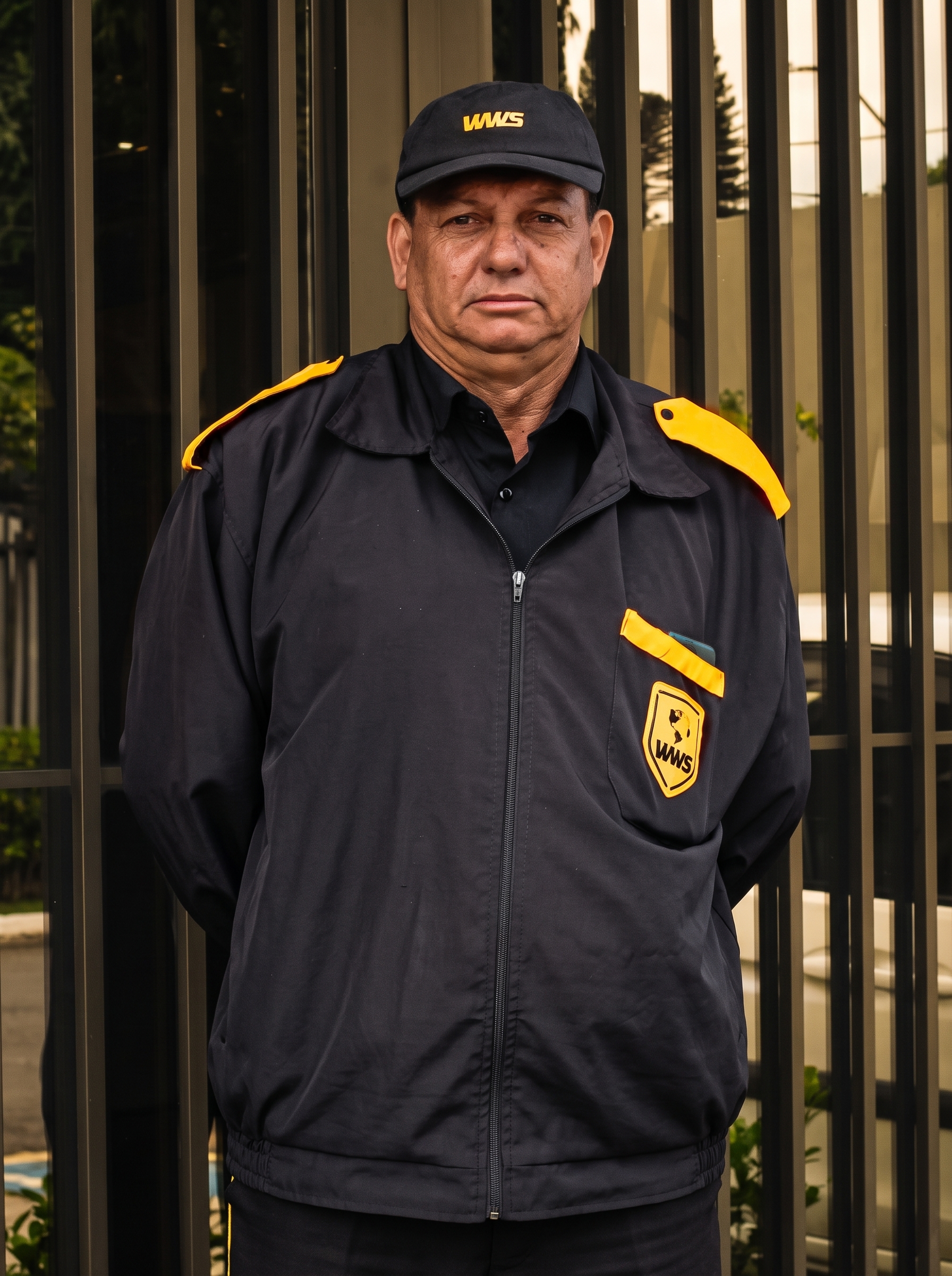 Profissional uniformizado da WWS em posto de trabalho